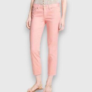 Tory Burch Alexa cropped skinny jeans pink women's size 28